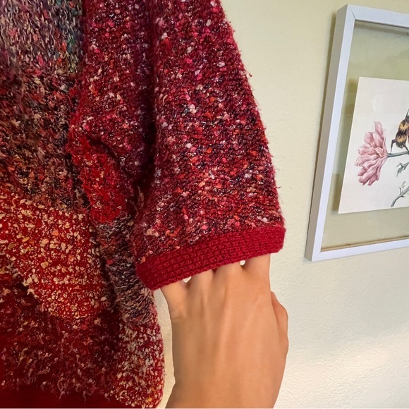 Red Tricots Riva Jeambrun Vintage Patchwork Knit Sweater Cardigan - Picture 5 of 9